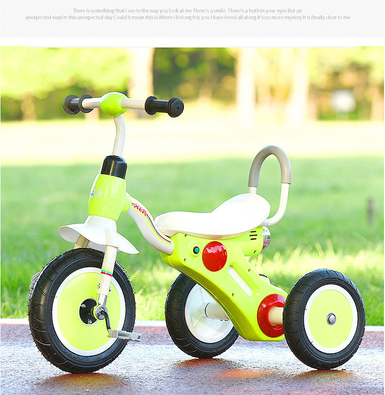 儿童三轮车宝宝脚踏车手推车带音乐灯光1-6岁幼童童车